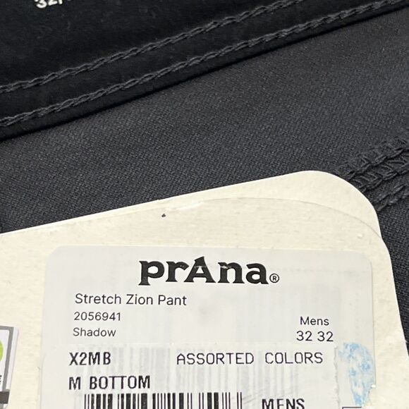 Prana NEW Stretch Zion Pant Mens 32 x 32 Shadow Gray Straight Relaxed Hiking - Picture 15 of 16